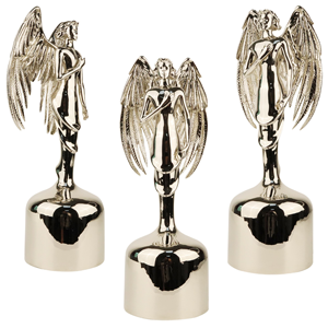 Estatua de Ángel Grande de Aleación de Aluminio Metálico Pulido Plateado Personalizada para Mujer, Figura Escultórica, Recuerdo para el Hogar, Regalo para Premio Personal - Product Image 1