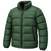 Vestes matelassées pour hommes 100% polyester toile imperméable streetwear uni teint logo personnalisé vêtements d'hiver respirant séchage rapide