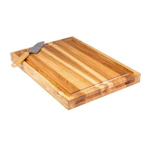 Tabla de cortar rectangular de madera, antideslizante, apta para lavavajillas, tabla de cortar de madera maciza con acabado natural, sostenible y apta para lavavajillas. - Product Image 3