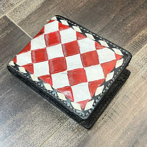 Portefeuille en cuir véritable de conception de marque célèbre pour les hommes RFID bloquant le motif de planche à carreaux à deux volets portefeuilles pour hommes porte-carte de crédit - Product Image 4