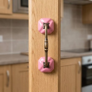 Tirador de Mueble de Cerámica en Forma de Puente, Color Rosa, Tradicional, para Cocina, Dormitorio y Uso en Exteriores, Fácil Instalación - Product Image 2