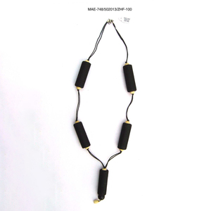 Multilayer Beaded <b>Necklace</b> Black and Gold Colored <b>Beads</b> Strand Style Unisex Fashion Jewelry at Best Affordable Wholesale Price - Product Image 2