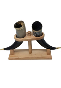 Jarras de toro de búfalo Norns, cuernos decorativos pulidos para beber, rindiendo homenaje, destinos nórdicos, saborear Cerveza, Té, tocar artesanías - Product Image 3