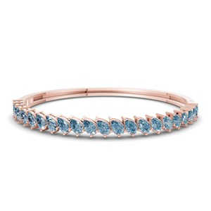 Factory Wholesale Tennis <b>Bracelet</b> In 14k Gold Pear Cut Cascade Ice Blue Lab Grown Diamond Openable <b>Bangle</b> <b>Bracelet</b> (1 Ct. Tw.) - Product Image 3
