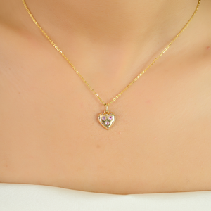 Pendentif en forme de cœur en saphir rose 100% naturel pour femmes, bijoux originaux en or jaune 14 carats, cadeau d'anniversaire, tendance - Product Image 6
