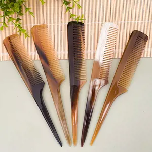 หวีเขาควายเป็นมิตรต่อสิ่งแวดล้อมทำด้วยมือมีเอกลักษณ์ไม่เหมือนใครส่วนขยายของผมธรรมชาติแกะสลักรูปสัตว์ออกแบบโลโก้ได้ตามต้องการสินค้าเป็นของที่ระลึก - Product Image 3