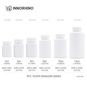 Bouteilles en PET Premium 60ml 100ml 120ml 300ml 580ml à Épaulement Incliné avec Bouchon CR pour Emballage de Compléments Alimentaires Vente en Gros / OEM - Product Image 2