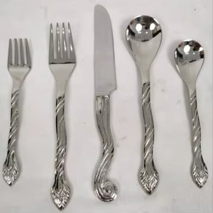 Hotel Kitchen <b>Tabletop</b> Decorative Steel Flatware Sets Dinnerware <b>mirrored</b> Cutlery Royal Look Hotel Catering Usage - Product Image 1