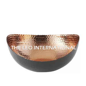 Bol de service en acier inoxydable motif feuille, avec détails en laiton et design décoratif personnalisé, idéal pour la décoration intérieure, style japonais - Meilleure vente - Product Image 3