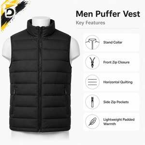 Chaleco Acolchado para Hombre, Impermeable, Reversible, con Aislamiento Térmico, Material Resistente, Sin Mangas, Cómodo para Viajes de Invierno, Senderismo y Trabajo - Product Image 6
