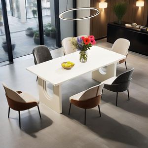 Grande Tavolo da Pranzo Rettangolare Moderno da 180 cm per 6-8 Persone con Base a Piedistallo in Legno, Tavolo da Cucina e da Cena - Product Image 3