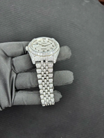 Montre automatique de luxe en acier inoxydable avec diamant moissanite pour homme