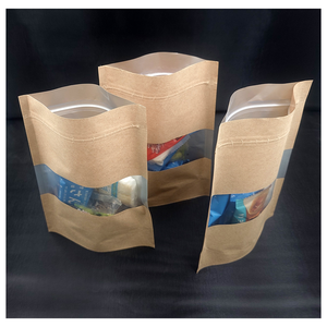 Food Grade Kraft Paper Standing Bags With <b>Windows</b> - Product Image 5
