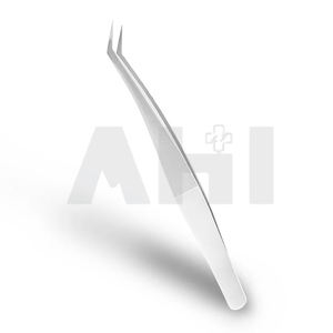 Pince à cils personnalisée avec logo, haute qualité, durable, en acier inoxydable, pointe fine, outil pour extensions de cils, longueur 125-150 mm, vente en gros, marque privée - Product Image 1