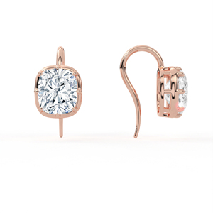 3ct cushion cut lab created <b>diamond</b> ear wire <b>dangles</b> 14k 18k solid gold 4 prong solitaire hanging pendants fine jewelry - Product Image 6