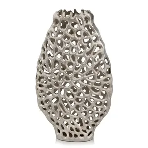 Jarrón de Flores de Estilo Fundido de Primera Calidad para Decoración de Mesa de Sala de Estar, Uso Decorativo en Entrada de Bodas, Maceta para Flores - Product Image 1