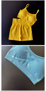 Conjuntos de Yoga para Mujer, con Botones de Encaje, Corte Regular Informal, 2 Piezas, Sin Costuras, Spandex/Poliéster, Transpirable, de Secado Rápido - Product Image 6