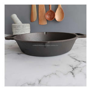 Sartén redonda de bucle de hierro fundido de diseño moderno con doble Mango en línea al mejor precio en India - Product Image 3