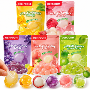 OEM/ODM Fabrikası Özel Etiketli Mango Kabuklu Toplu Ekşi ve Tatlı Şekerlemeler Soyulabilir Yumuşak Helal Jöle Şekerleme Sakızlı Bonbonlar - Product Image 1