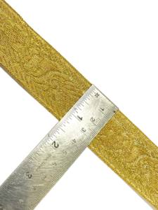 Ruban jacquard tissé style ethnique à petites fleurs, or et argent, haute ténacité, pour vêtements, sacs, chaussures, accessoires, largeur 4 cm - Product Image 2