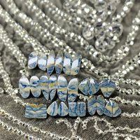 Paires de boucles d'oreilles en pierre précieuse naturelle bleue de haute qualité, Scheelite, faites à la main, certifiées par un tiers, personnalisables FAIJAN