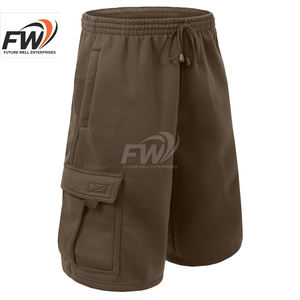 Shorts cargo pour hommes fabriqués en usine OEM, 12 poches, shorts de randonnée, coupe régulière, taille élastique, shorts cargo en coton pour hommes - Product Image 2