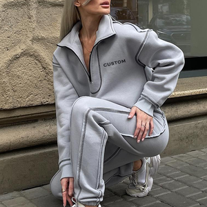 Conjunto Deportivo Casual para Mujer, con Pedrería, Diseño Sólido, para Invierno, Viajes o Uso Diario - Product Image 4