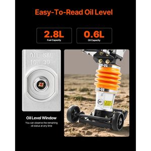 Compattatore a impulsi Jumping Jack da 6,5 HP, 196 cc, alimentato a carburante, con forza d'impatto di 3600 libbre e profondità massima di compattazione di 26 pollici - Product Image 6