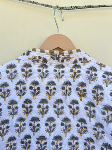 Veste courte matelassée en coton indien blanc fait à la main Manteau de style kimono Vêtements pour femmes Manteau réversible matelassé - Product Image 2