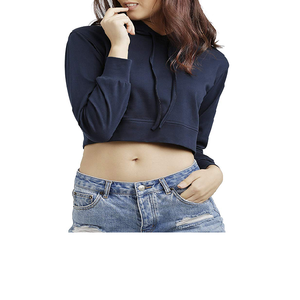 Autumn Fashion New Product Women Casual Long Sleeve Solid Pattern Knitted <b>Hoodie</b> Pullover Sweatshirt <b>Crop</b> <b>Top</b> <b>Hoodie</b> for Women - Product Image 1