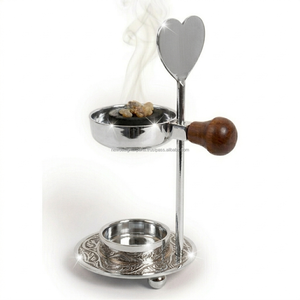 Brûleur à charbon en résine réglable en hauteur avec finition chromée - Product Image 2