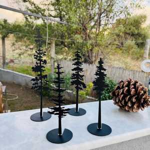 Handmade Metal <b>Tree</b> Decorations Minimalist Design Engraved Plant Pattern For Presents Handmade Metal <b>Tree</b> Decorations Minimalist - Product Image 2