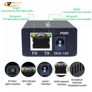 Transceptor de Fibra Óptica Miniatura Ytopto 10G-MC SFP con Interfaz SC, 1 Puerto SC + 1 Puerto RJ45 de 1000m, Convertidor de Medios, Garantía de 5 Años - Product Image 3
