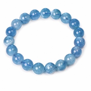 Aquamarine Beads <b>Bracelet</b> 8mm High Quality Natural Blue Gemstone <b>Beaded</b> Stretch Wholesale Bulk Jewelry Supplier - Product Image 2
