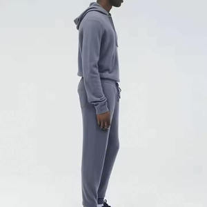 Conjunto Deportivo de Dos Piezas de Algodón Premium, Diseño Sólido, Informal de Invierno, Sudadera con Capucha y Pantalones Personalizados - Product Image 4