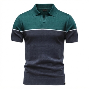 เสื้อโปโลชายสีเขียวเข้ม คอปกพับได้ แขนสั้น ทรงปกติ สวมใส่สบายในฤดูร้อน  เป็นที่ต้องการมากที่สุด - Product Image 1