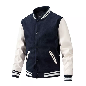 เสื้อแจ็คเก็ตวิทยาลัยแบบ Letterman แขนยาว ผลิตจากผ้าขนสัตว์แท้ ผสมผสานด้วยผ้าลายการ์ตูน ตกแต่งด้วยแพทช์เวิร์ค คอตั้ง เหมาะสำหรับผู้ชายและผู้หญิง ใช้ได้ในฤดูหนาว - Product Image 4