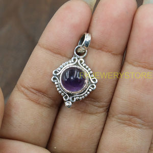Natural Purple <b>Amethyst</b> Gemstone <b>Pendant</b> 925 Sterling Silver <b>Pendant</b> Purple Stone <b>Pendant</b> Handmade Design <b>Pendant</b> Christmas Gift - Product Image 5