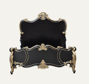 เตียงคิงไซส์แบบคลาสสิกหรูหรา หุ้มเบาะ ประกอบสำเร็จ ทำจากไม้มะฮอกกานีแท้ สไตล์ยุโรป เฟอร์นิเจอร์ห้องนอน - Product Image 2