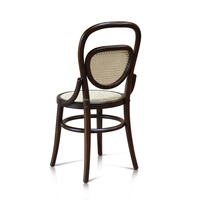 Chaise de salle à manger de style Thonet Hoffman moderne, couleur foncée, design en rotin, bois de teck, décoration d'intérieur, anniversaire