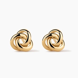 9K 10K 14K 18K Solid Gold Lab Grown Diamond Knot Stud <b>Earrings</b> Minimalist Design Wedding & Daily Wear Gift for Women - Product Image 1