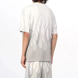 Nouveautés été, ensemble t-shirt et short pour homme grande taille vintage 2 pièces, personnalisable, coton/polyester, respirant, séchage rapide - Product Image 6