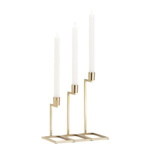 Porte-bougie moderne en métal à plusieurs bras avec base en marbre, support décoratif pour bougies de table, style contemporain pour salon et salle à manger, neuf - Product Image 3