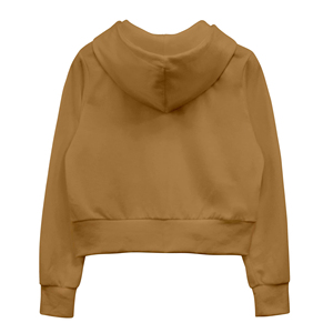 Haut court à capuche personnalisé pour femme, style athlétique décontracté streetwear, épaules tombantes, respirant, écologique, tricoté, prix bas - Product Image 2