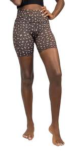 He She Wears Women's Low Waist Floral Print Knitted Spandex Activewear Shorts Regular Fit Drawstring <b>Elastic</b> Waist Quick Dry - Product Image 2