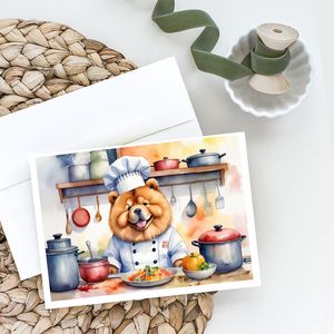 Chow the Chef Whimsical A7 Tamaño 5x7 Tarjetas de notas en blanco Paquete de 8 tarjetas de felicitación con sobres - Product Image 2