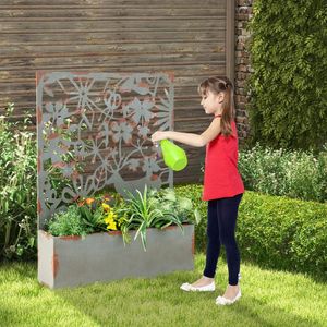 Set di 2 aiuole rialzate decorative con tralicci per vasi e fioriere - Product Image 6