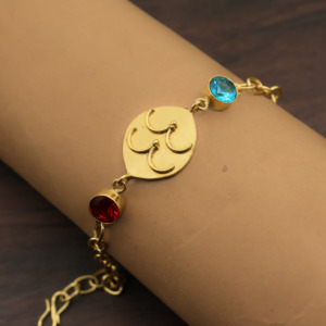 Pulsera de Cadena Chapada en Oro de 18k con Gemas de Granate, Cuarzo y Topacio - Product Image 5