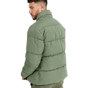 Venta al por mayor de invierno casual chaqueta acolchada de los hombres cremallera personalizado hombres parche manga chaqueta de bombardero OEM chaqueta de los hombres personalizados - Product Image 4