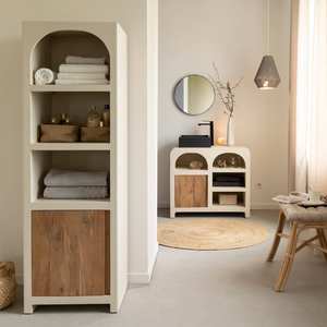 Colonne de salle de bain Vandana Ultra Vesta en bois effet béton et bois d'acacia - Product Image 3